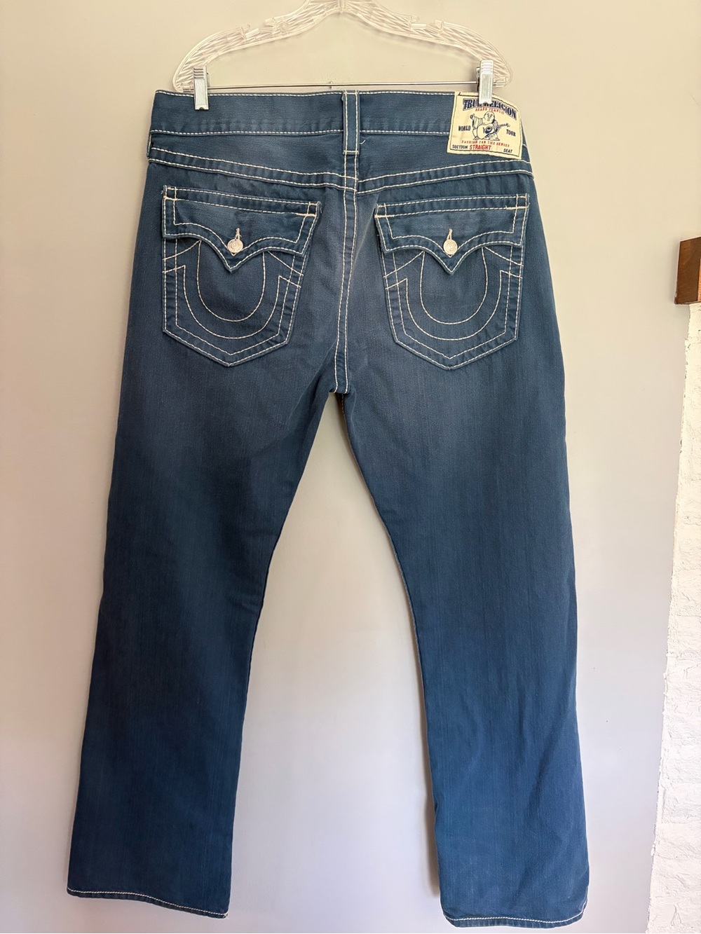 TRUE RELIGION Buddha World Tour Jeans Mens 38 (39x31) Thick Stitch USA Made